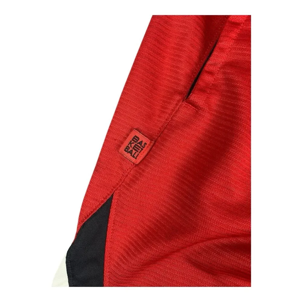 Nike Dri-FIT Basketball Shorts Mens Medium Red Black White Mesh Athletic Gym